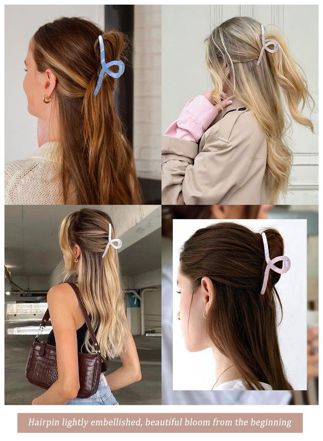 Molans 5Inch Large Hair Claw Clips 4 PCS for Women - Acrylic Hair Accessories for Thick Hair and Long Hair, Big Strong Durable Hair Applique, Oversized Non-slip Rectangle Butterfly Jaw Hair Clips - Image 2